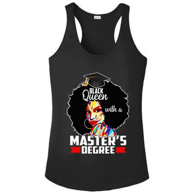 M.A.S.T.E.R.S Degree Educated Melanin Black Queen Graduation Ladies PosiCharge Competitor Racerback Tank