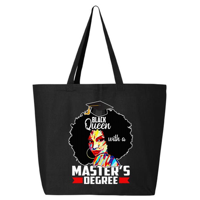 M.A.S.T.E.R.S Degree Educated Melanin Black Queen Graduation 25L Jumbo Tote