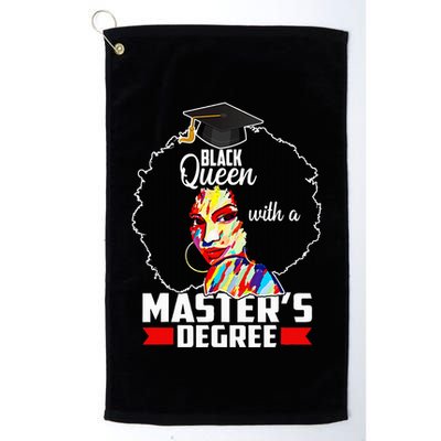 M.A.S.T.E.R.S Degree Educated Melanin Black Queen Graduation Golf Towel
