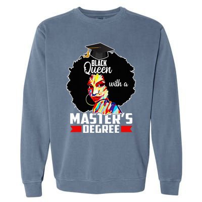 M.A.S.T.E.R.S Degree Educated Melanin Black Queen Graduation Garment-Dyed Sweatshirt