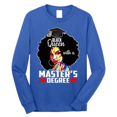 M.A.S.T.E.R.S Degree Educated Melanin Black Queen Graduation Long Sleeve Shirt