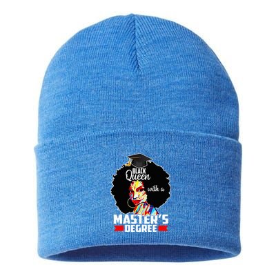 M.A.S.T.E.R.S Degree Educated Melanin Black Queen Graduation Sustainable Knit Beanie