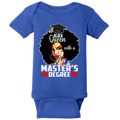 M.A.S.T.E.R.S Degree Educated Melanin Black Queen Graduation Baby Bodysuit