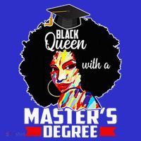 M.A.S.T.E.R.S Degree Educated Melanin Black Queen Graduation Stripe Pom Pom Beanie