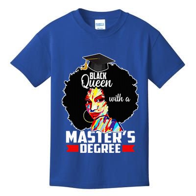 M.A.S.T.E.R.S Degree Educated Melanin Black Queen Graduation Kids T-Shirt