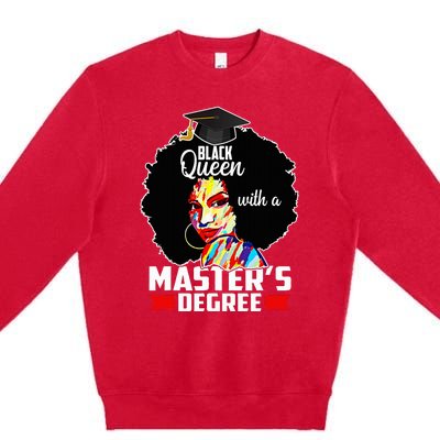 M.A.S.T.E.R.S Degree Educated Melanin Black Queen Graduation Premium Crewneck Sweatshirt