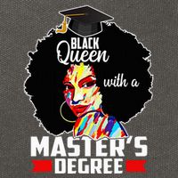 M.A.S.T.E.R.S Degree Educated Melanin Black Queen Graduation Cotton Canvas Backpack