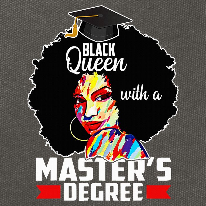 M.A.S.T.E.R.S Degree Educated Melanin Black Queen Graduation Cotton Canvas Backpack