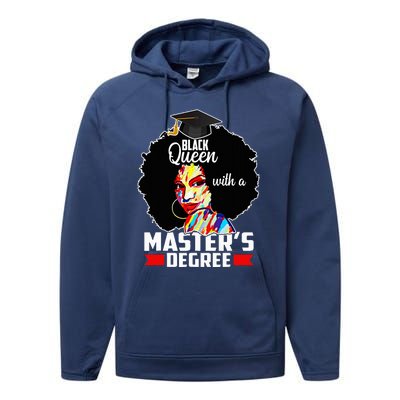 M.A.S.T.E.R.S Degree Educated Melanin Black Queen Graduation Performance Fleece Hoodie