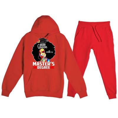 M.A.S.T.E.R.S Degree Educated Melanin Black Queen Graduation Premium Hooded Sweatsuit Set