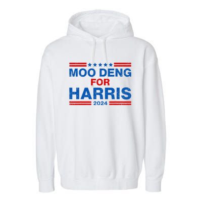 Moo Deng For Harris 2024 Vote For Tim Waltz 2024 Garment-Dyed Fleece Hoodie