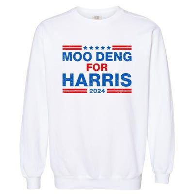 Moo Deng For Harris 2024 Vote For Tim Waltz 2024 Garment-Dyed Sweatshirt