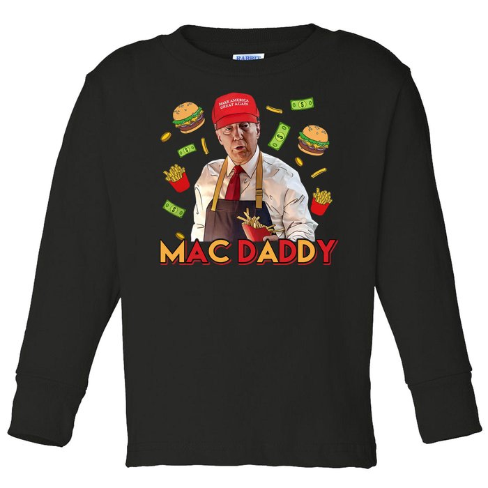 Mac Daddy Funny Mcdon Donald Trump Toddler Long Sleeve Shirt