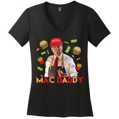 Mac Daddy Funny Mcdon Donald Trump Women's V-Neck T-Shirt