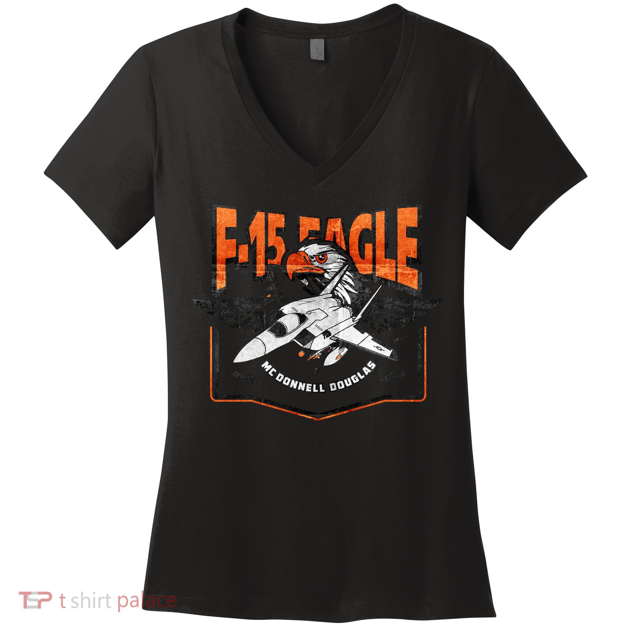 McDonnell Douglas F 15 EAGLE Bomber Women's V-Neck T-Shirt