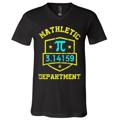 Mathletic Department Funy Math Teacher Student Pi Day Joke V-Neck T-Shirt