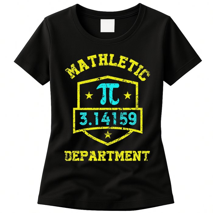 Mathletic Department Funy Math Teacher Student Pi Day Joke Womens T-Shirt