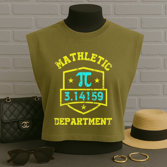 Mathletic Department Funy Math Teacher Student Pi Day Joke Garment-Dyed Women's Muscle Tee