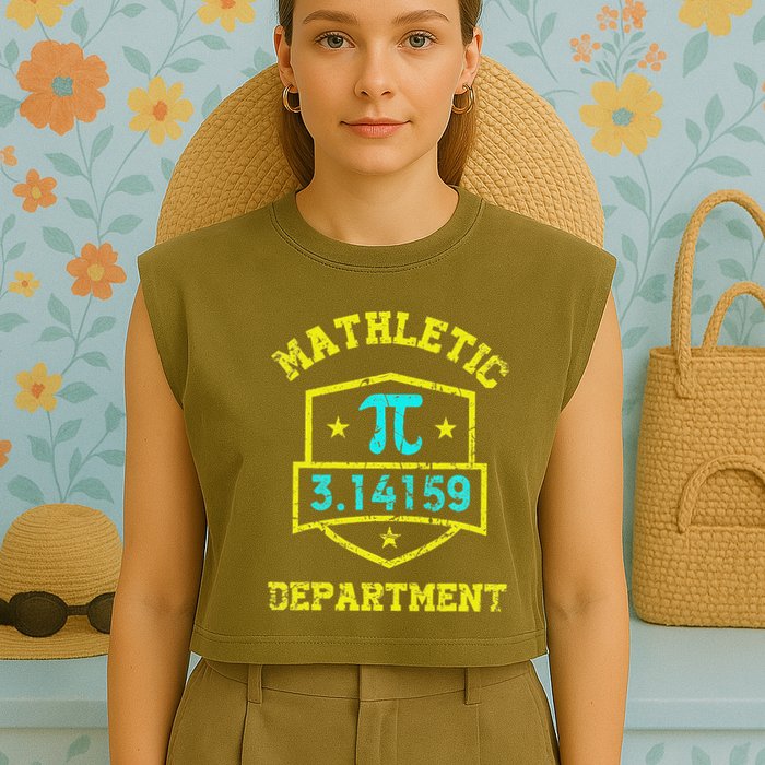 Mathletic Department Funy Math Teacher Student Pi Day Joke Garment-Dyed Women's Muscle Tee