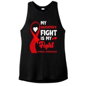 My Daughters Fight Is My Fight Family Stroke Awareness Ladies PosiCharge Tri-Blend Wicking Tank