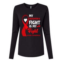 My Daughters Fight Is My Fight Family Stroke Awareness Womens Cotton Relaxed Long Sleeve T-Shirt