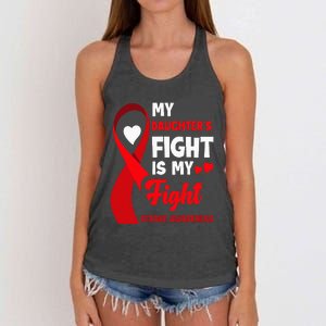 My Daughters Fight Is My Fight Family Stroke Awareness Women's Knotted Racerback Tank