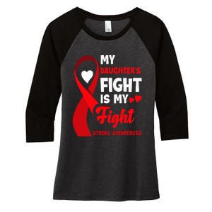 My Daughters Fight Is My Fight Family Stroke Awareness Women's Tri-Blend 3/4-Sleeve Raglan Shirt