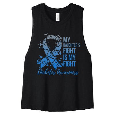 My DaughterS Fight Is My Fight Support Diabetes Awareness Women's Racerback Cropped Tank