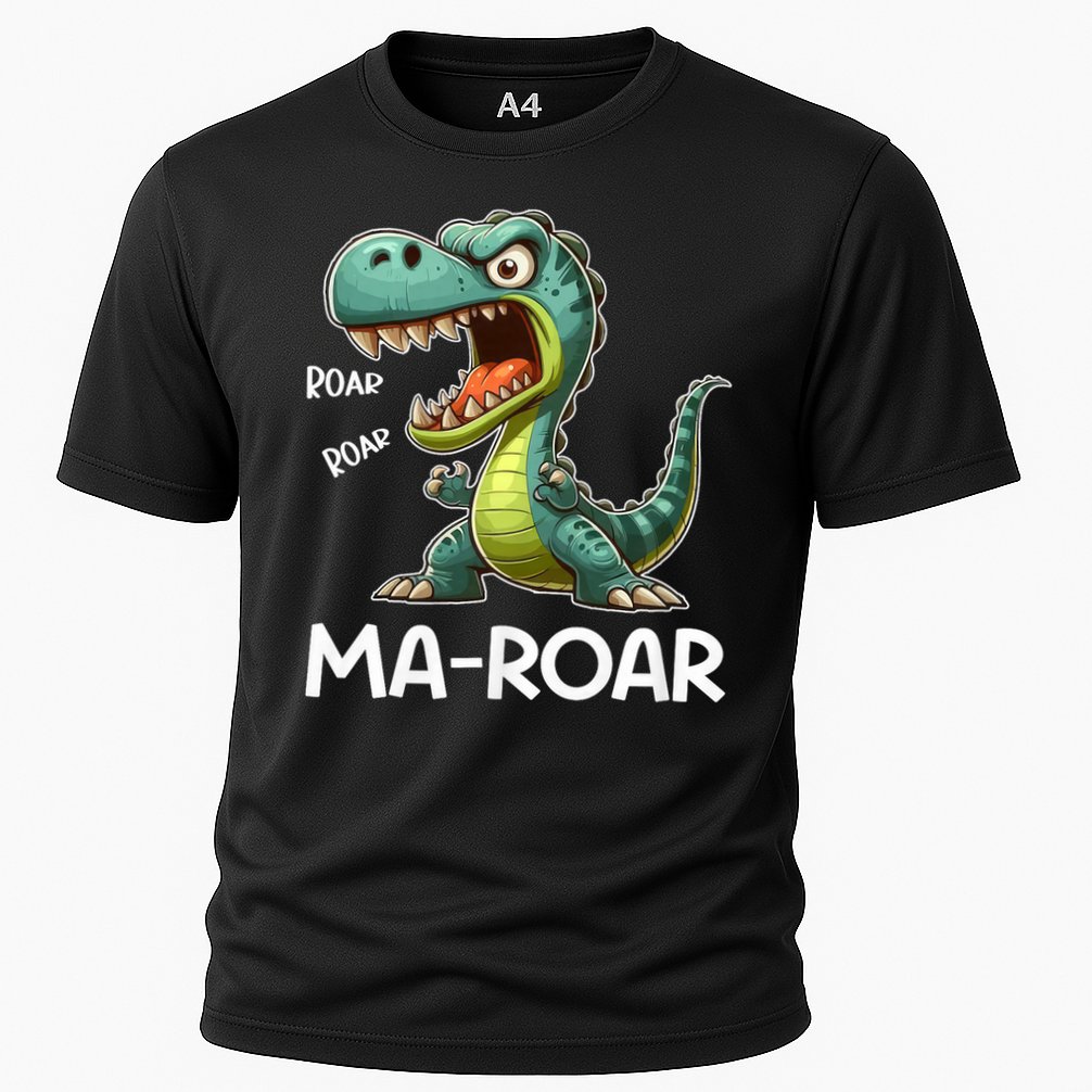 Ma-Roar Dinosaur Funny Mom Quote Cooling Performance Crew T-Shirt
