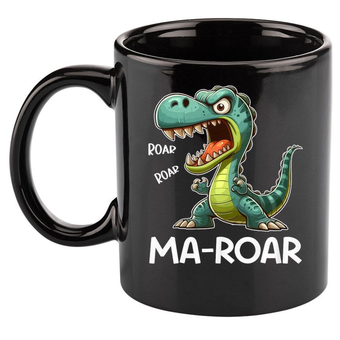 Ma-Roar Dinosaur Funny Mom Quote 11oz C Handle Ceramic Mug