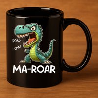 Ma-Roar Dinosaur Funny Mom Quote 11oz C Handle Ceramic Mug