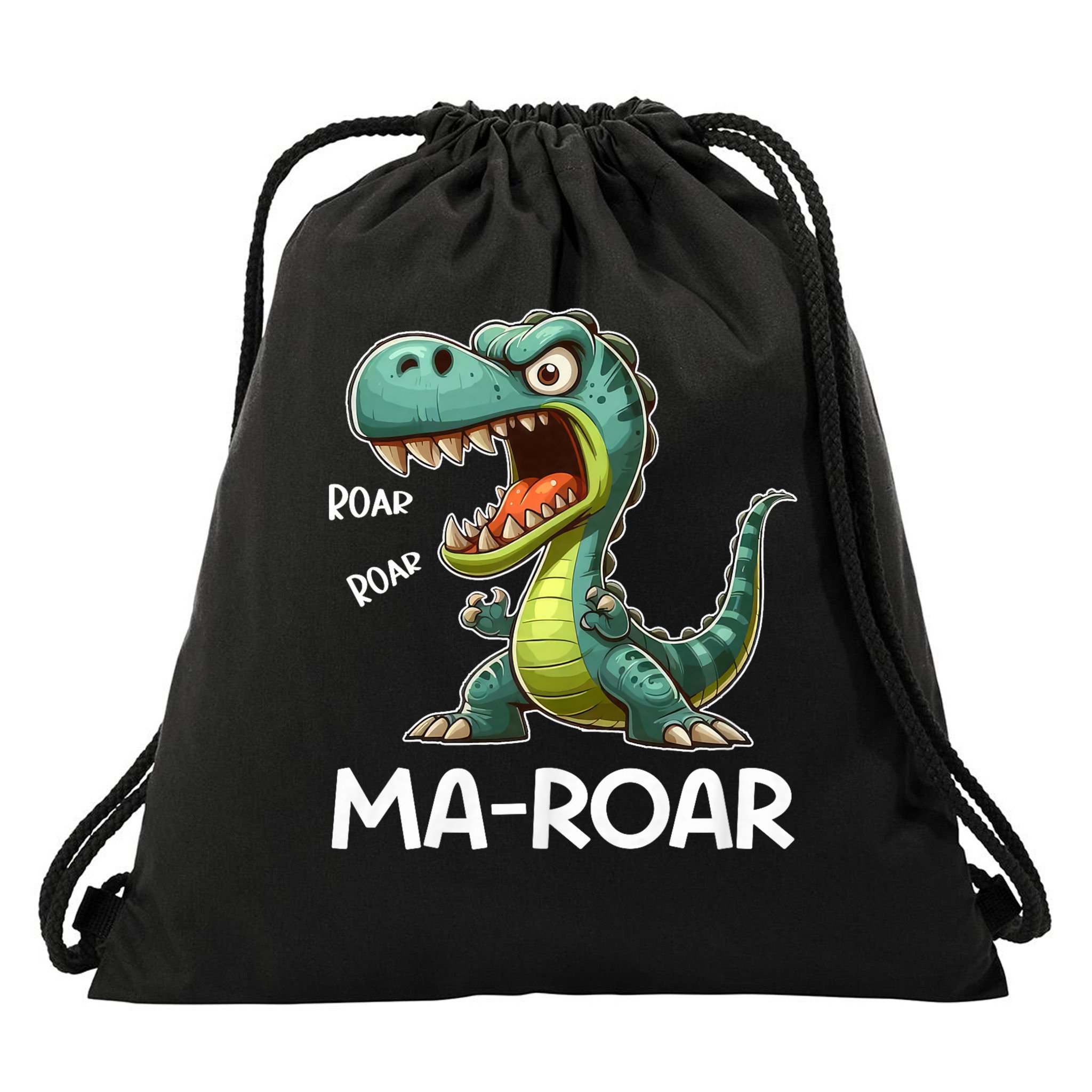 Ma-Roar Dinosaur Funny Mom Quote Drawstring Bag