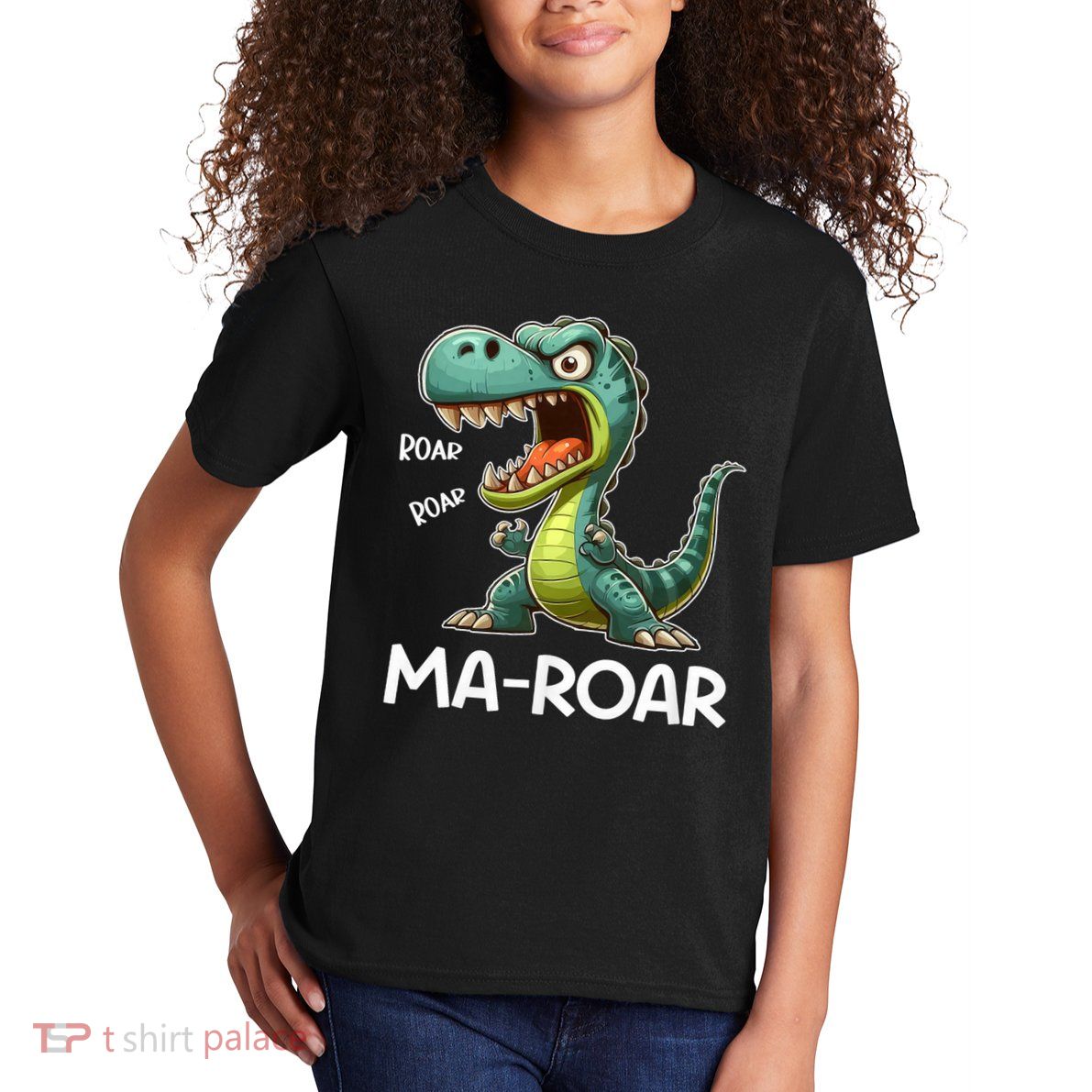 Ma-Roar Dinosaur Funny Mom Quote Kids T-Shirt