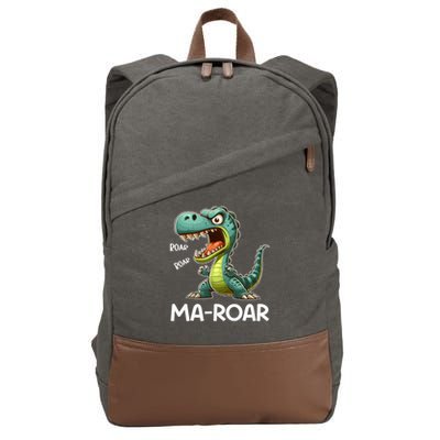 Ma-Roar Dinosaur Funny Mom Quote Cotton Canvas Backpack