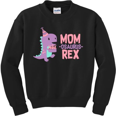 Mom Dinosaur Family Matching Birthday Girl Party Daughtrer Kids Sweatshirt