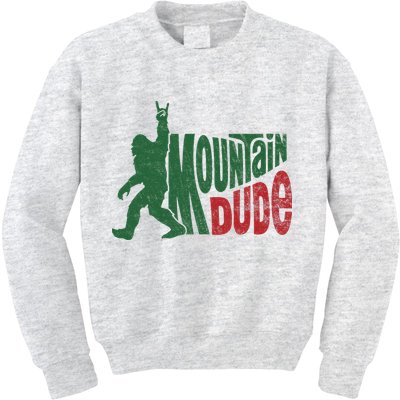 Mountain Dude Funny Bigfoot Sasquatch Hiking Gift Kids Sweatshirt