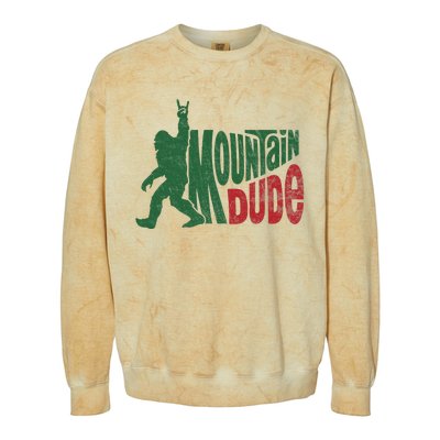 Mountain Dude Funny Bigfoot Sasquatch Hiking Gift Colorblast Crewneck Sweatshirt