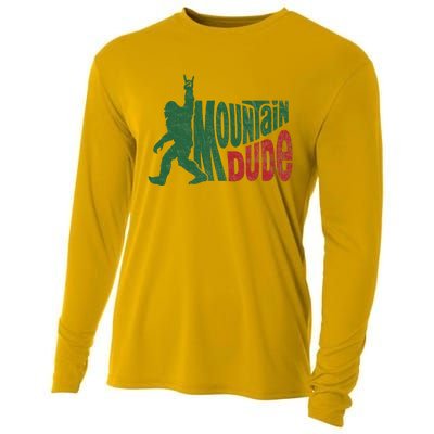 Mountain Dude Funny Bigfoot Sasquatch Hiking Gift Cooling Performance Long Sleeve Crew