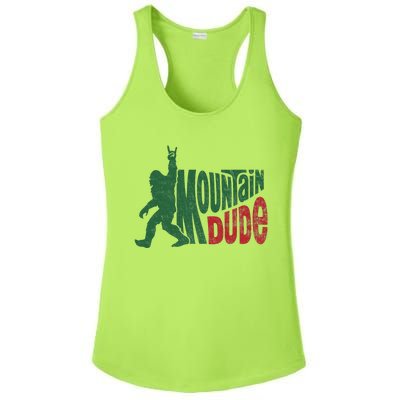 Mountain Dude Funny Bigfoot Sasquatch Hiking Gift Ladies PosiCharge Competitor Racerback Tank