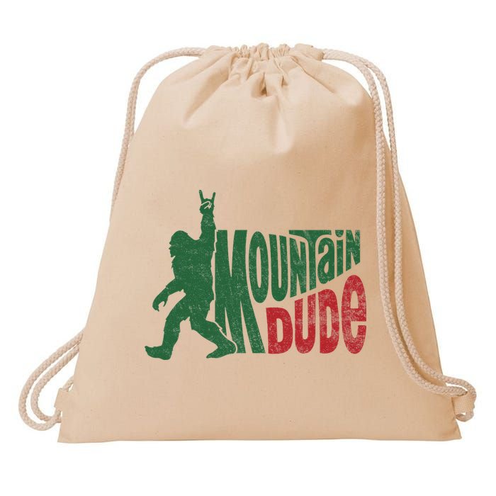 Mountain Dude Funny Bigfoot Sasquatch Hiking Gift Drawstring Bag