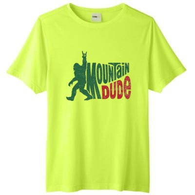 Mountain Dude Funny Bigfoot Sasquatch Hiking Gift Tall Fusion ChromaSoft Performance T-Shirt