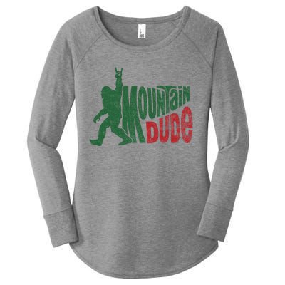 Mountain Dude Funny Bigfoot Sasquatch Hiking Gift Women's Perfect Tri Tunic Long Sleeve Shirt