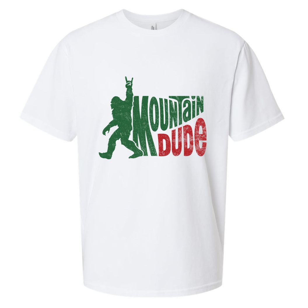 Mountain Dude Funny Bigfoot Sasquatch Hiking Gift Sueded Cloud Jersey T-Shirt