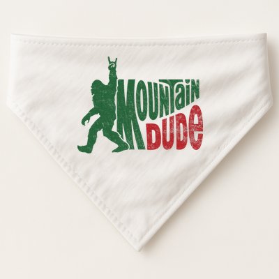 Mountain Dude Funny Bigfoot Sasquatch Hiking Gift USA-Made Doggie Bandana
