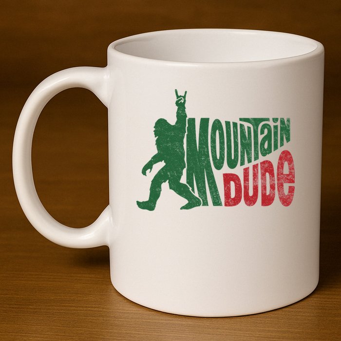 Mountain Dude Funny Bigfoot Sasquatch Hiking Gift 11oz C Handle Ceramic Mug