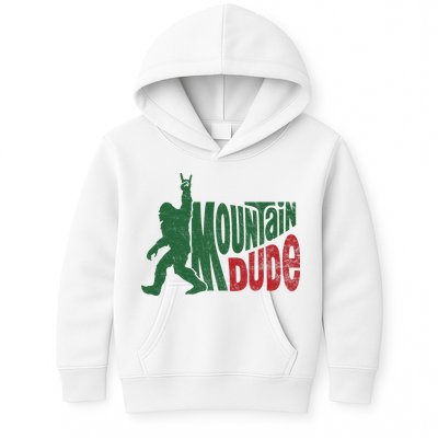 Mountain Dude Funny Bigfoot Sasquatch Hiking Gift Kids Hoodie