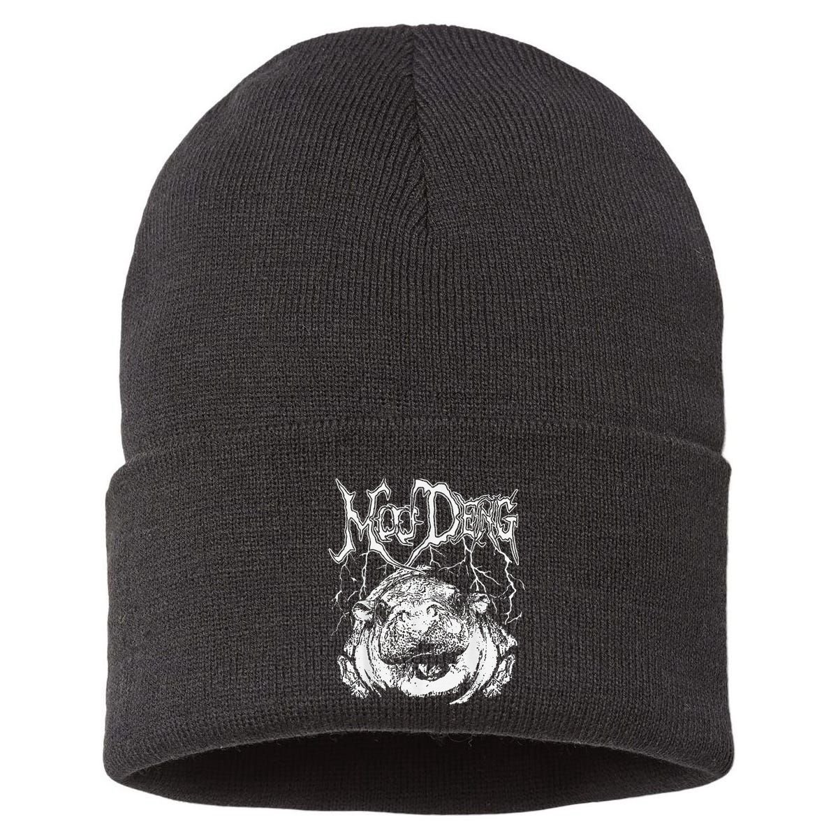 Moo Deng Funny Gift Sustainable Knit Beanie