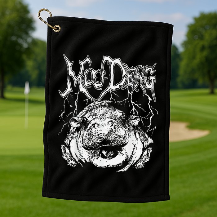 Moo Deng Funny Gift Golf Towel