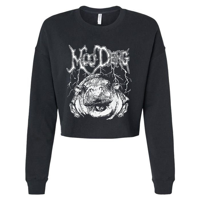 Moo Deng Funny Gift Cropped Pullover Crew
