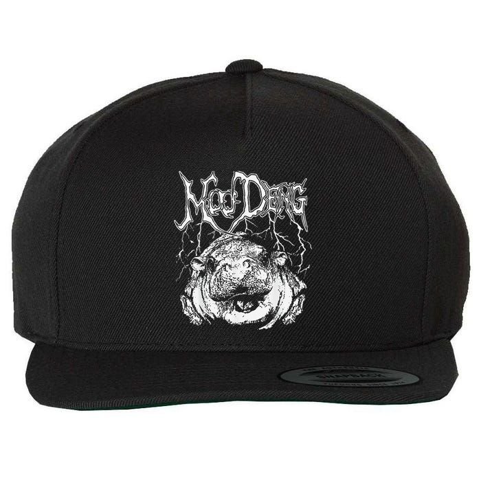 Moo Deng Funny Gift Wool Snapback Cap